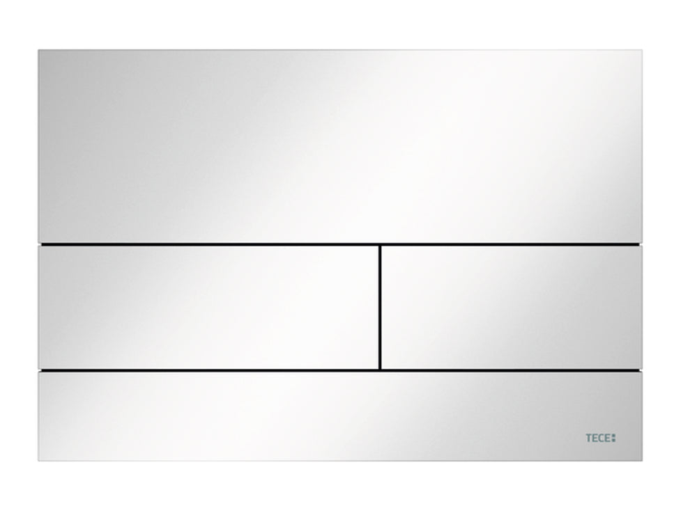 TECE TECEsquare II Metall WC-Betätigungsplatte, Weiß glänzend, Zweimengentechnik, 9240832
