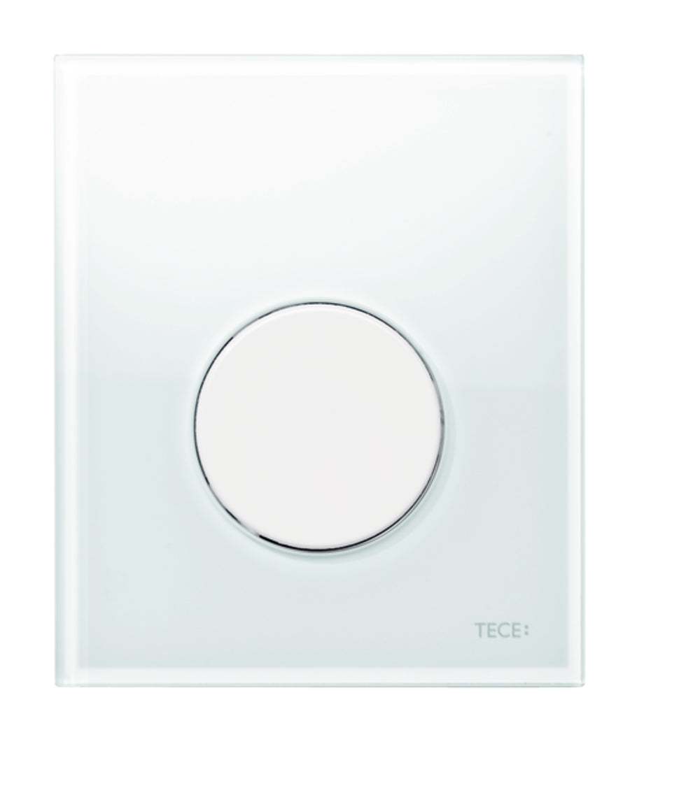 TECE TECEloop Urinal-Betätigungsplatte mit Kartusche Glas weiß Taste weiß, 9242650