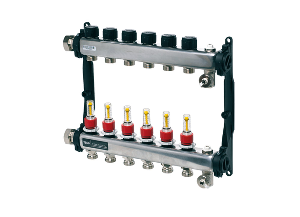 TECE TECEfloor Edelstahlvert. HKV 12 mit DFA SLQ, poliert, 1 IG flachdichtend, 77310012
