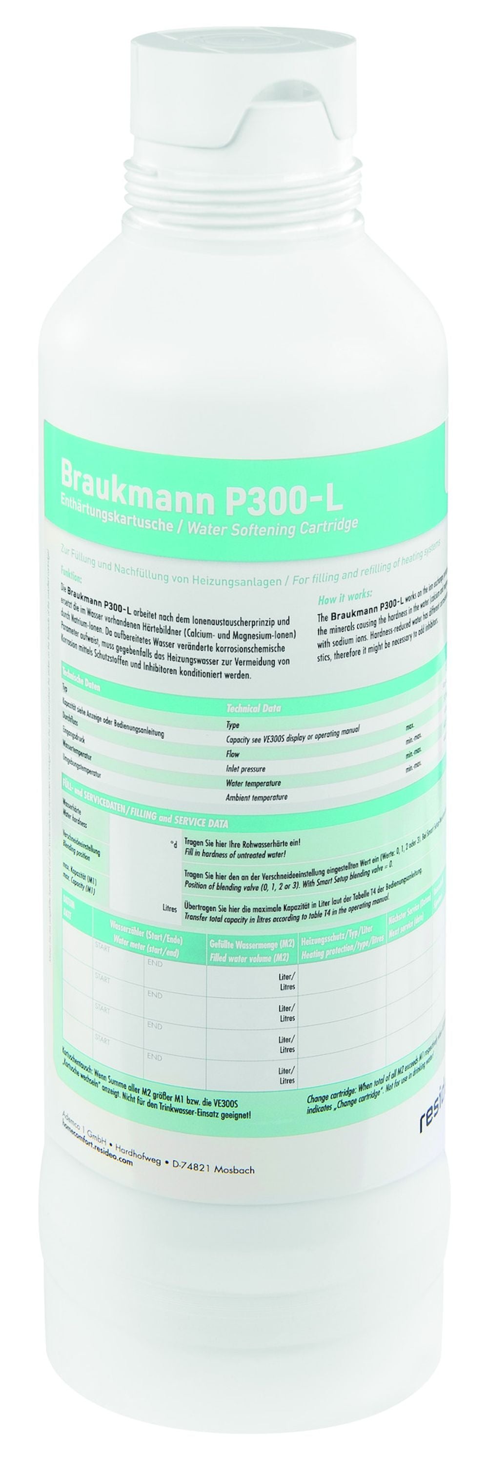 Resideo Austauschpatrone P300-L zu Nachfüllkombinationen NK300S, 3,5 l, P300-L
