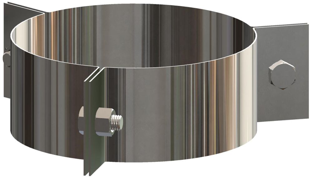 ATEC Abspannschelle DN 80/125 Edelstahl blank Spannbänder bauseits, 641459