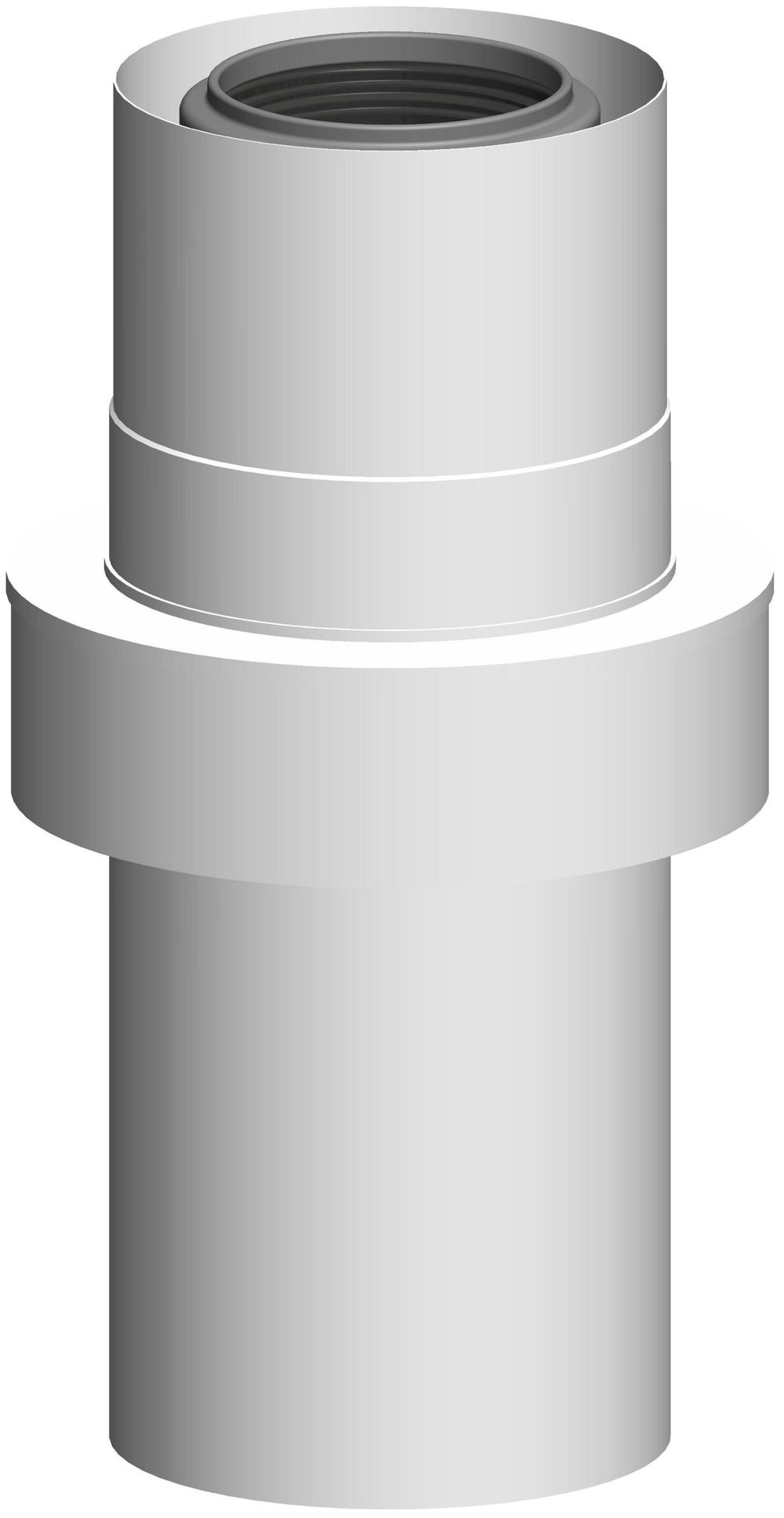 ATEC Zuluftrohr DN 60/100 L=255mm Edelstahl weiss beschichtet, 710756