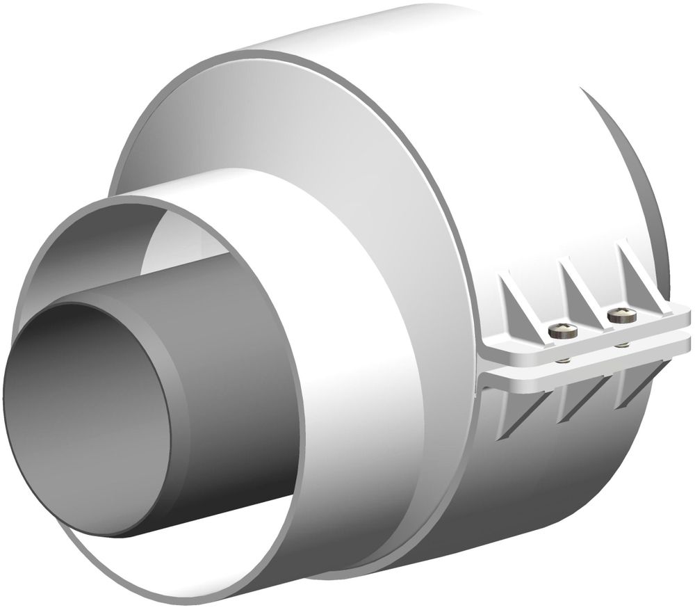ATEC Erweiterung DN60/100 auf DN80/125 exzentrisch Edelstahl weiss beschichtet, 711798