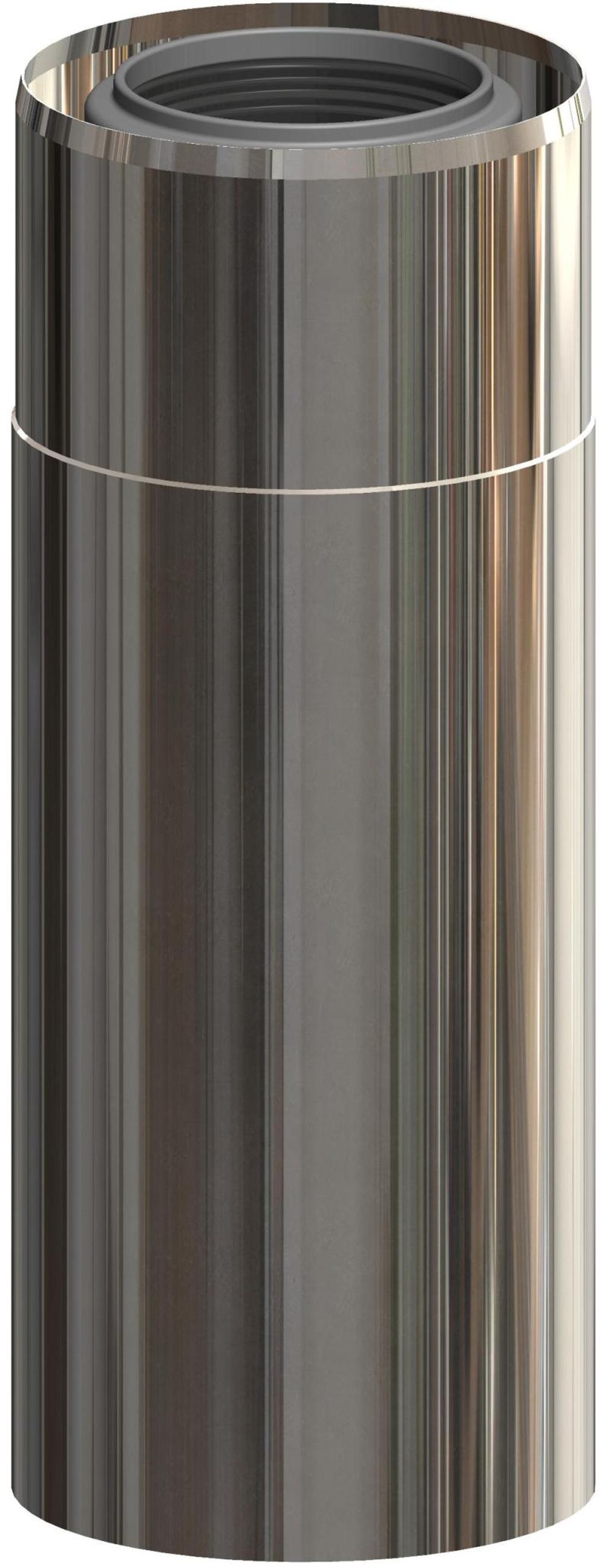 ATEC Rohrelement DN 60/100 L=190mm Edelstahl blank kürzbar, 700717