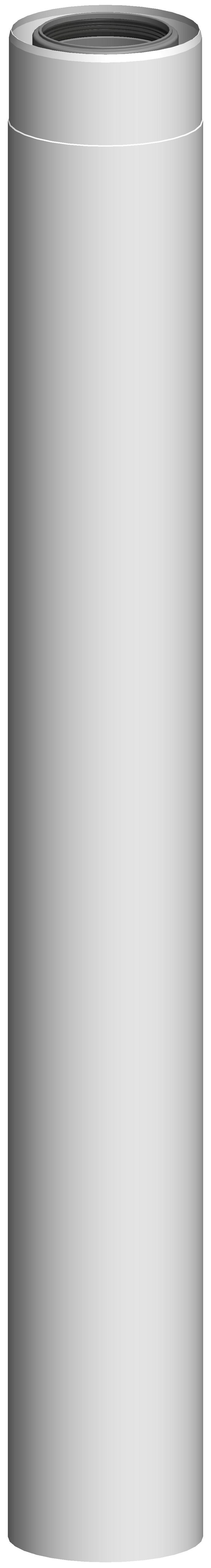 ATEC Rohrelement DN80/125 L=940mm Edelstahl weiss beschichtet kürzbar, 711719