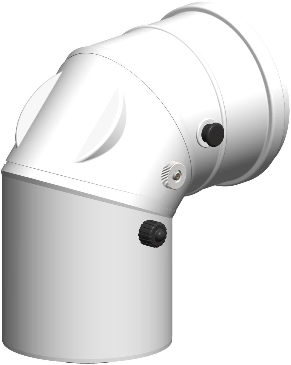 ATEC Kontroll-Bogen 87 Grad m.seitl.n M Messöffnungen DN80/125 (Aussenrohr PP), 1219