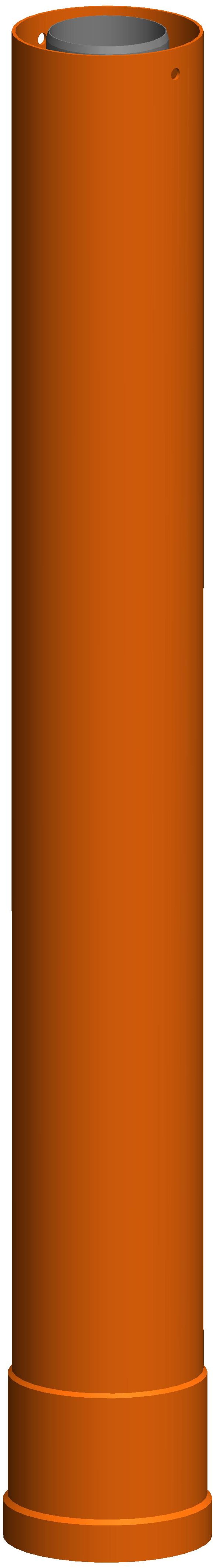 ATEC Verlängerung z.Dachhochführung rot DN 80/125 955mm, 621457