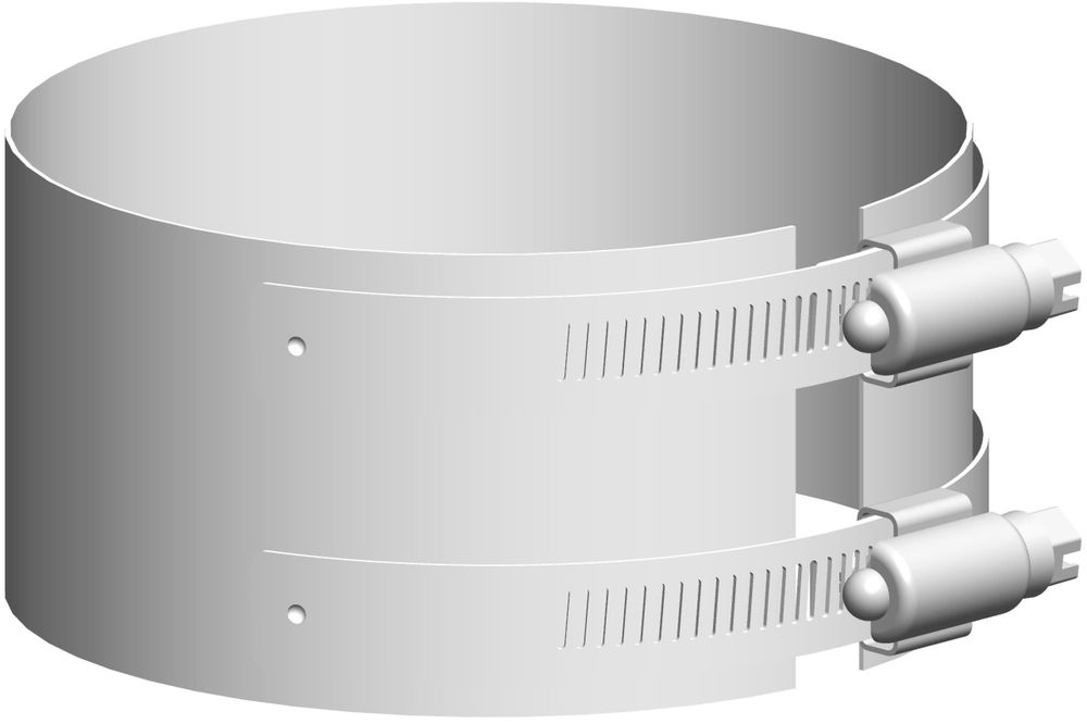 ATEC Klemmband DN60/100 Edelstahl weiss beschichtet, 710740