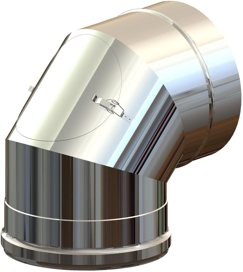 ATEC 87°-Kontroll-Bogen DN160/230 Edelst Edelstahl blank, 706701