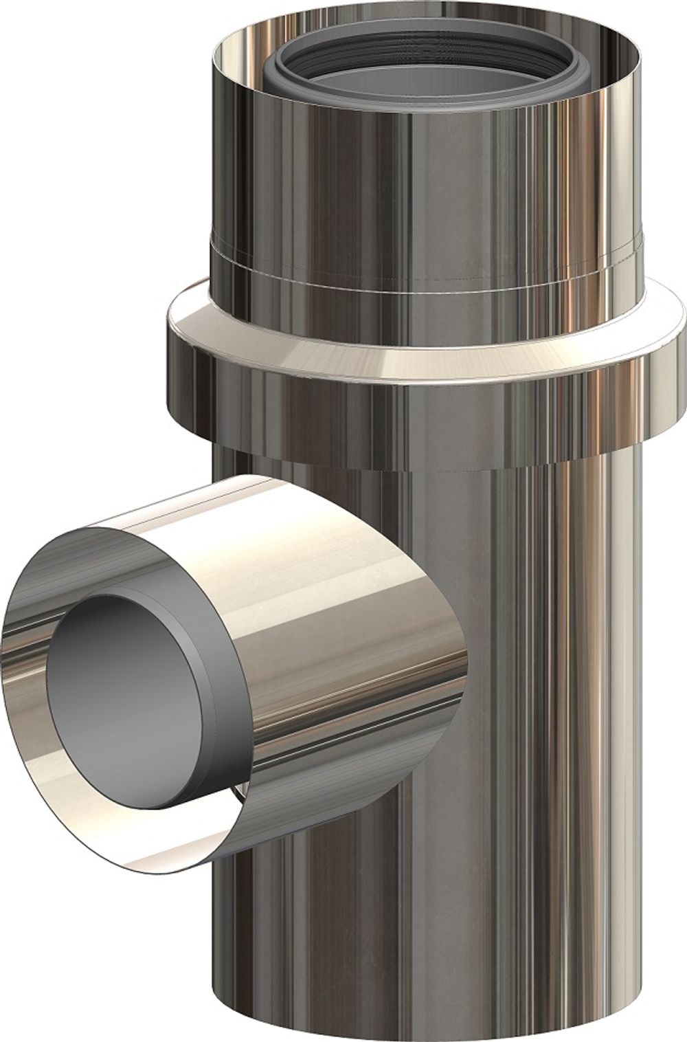 ATEC Anschluss T-Stück f.Mehrfachbeleg. DN100/150-DN100/150 Edelstahl blank, 702704