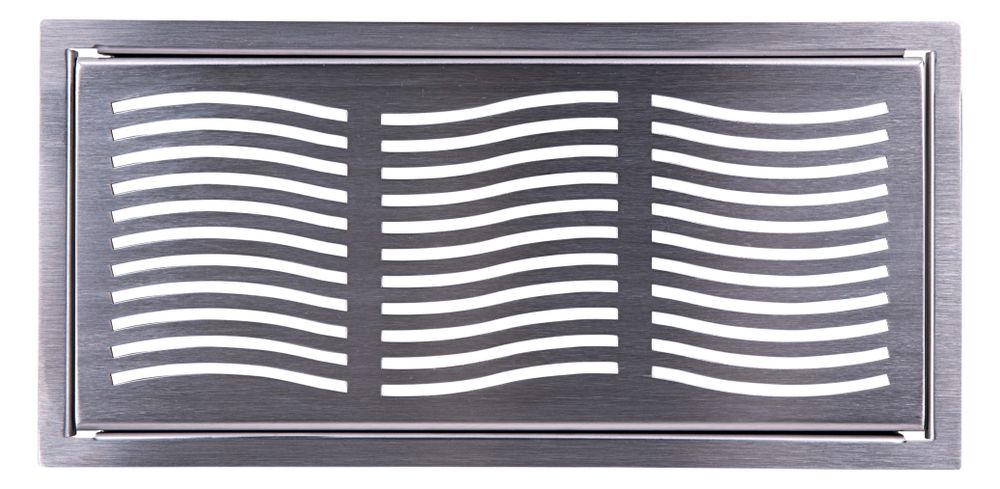 Pluggit Abdeckgitter aus Edelstahl, Design Wave, PL128