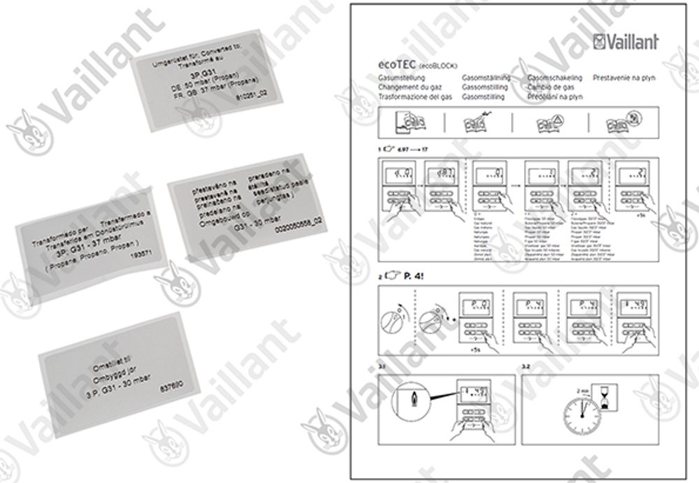 VAILLANT Umstellsatz, H,L -> P VC 146+206+276/4-7 u.w. Vaillant-Nr. , 0020052090