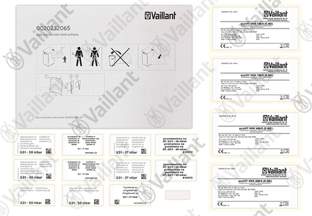 VAILLANT Umstellsatz, E/H/Lw/S <-> P/LPG VKK 186/5 R1 u.w. Vaillant-Nr. , 0020232065