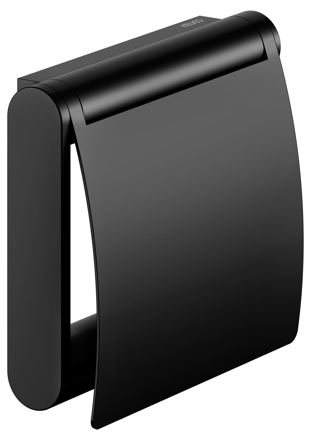 KEUCO Plan Toilettenpapierhalter mit Deckel schwarz matt, 14960370000