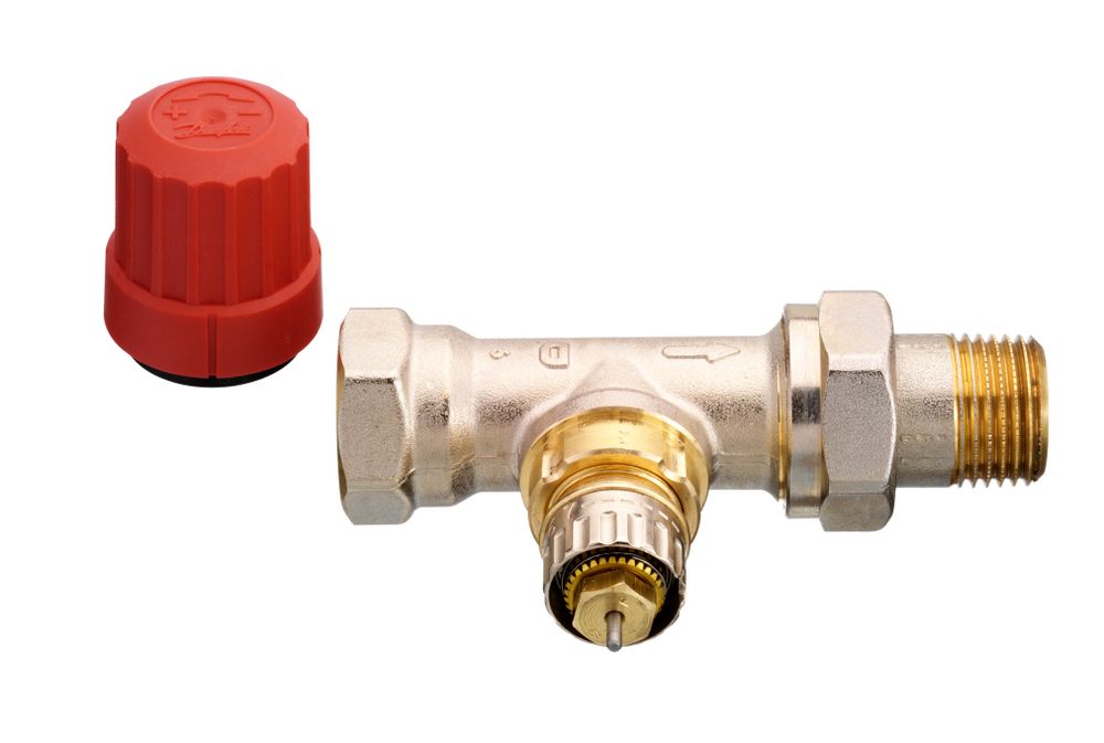 Danfoss Ventilgehäuse RA-N 15 R 1/2, Durchgang, Matt vernickelt, 013G0034