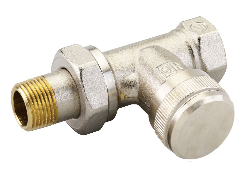 Danfoss Rücklaufverschraubung RLV 10 R 3/8, Durchgang, vernickelt, 003L0142