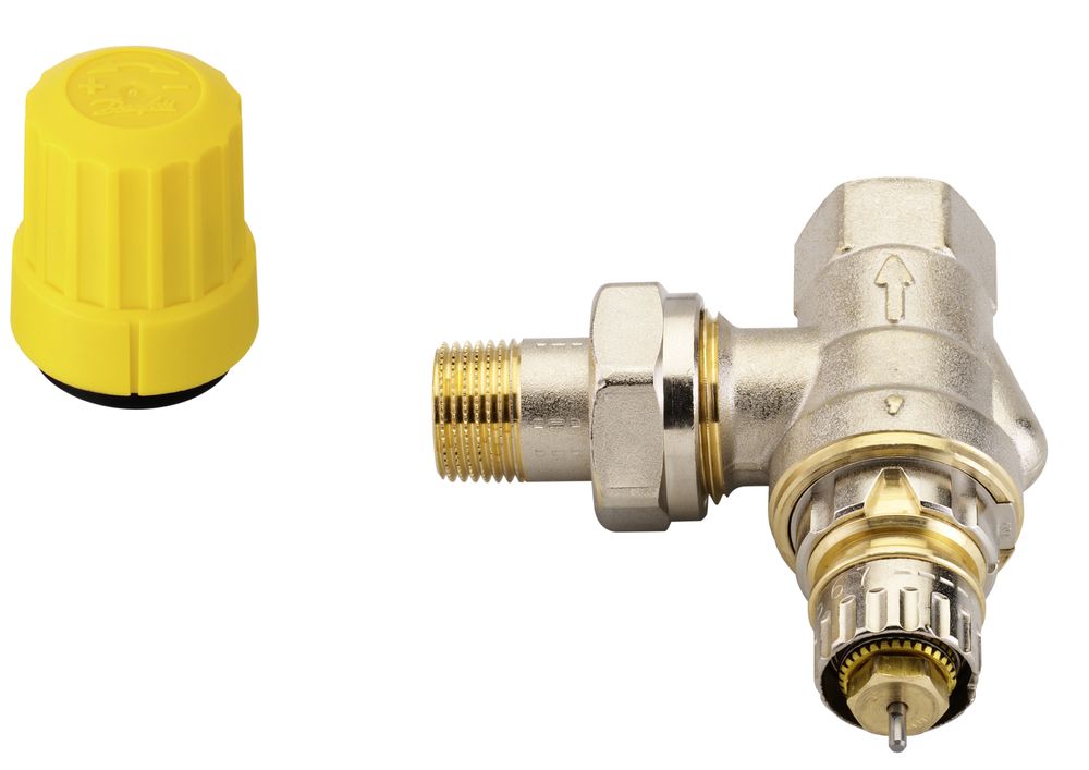 Danfoss Ventilgehäuse RA-UR 10 R 3/8, Eck, Matt vernickelt, 013G3299