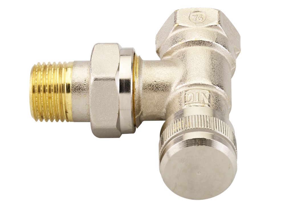 Danfoss Rücklaufverschraubung RLV 15 R 1/2, Eck, vernickelt, 003L0143