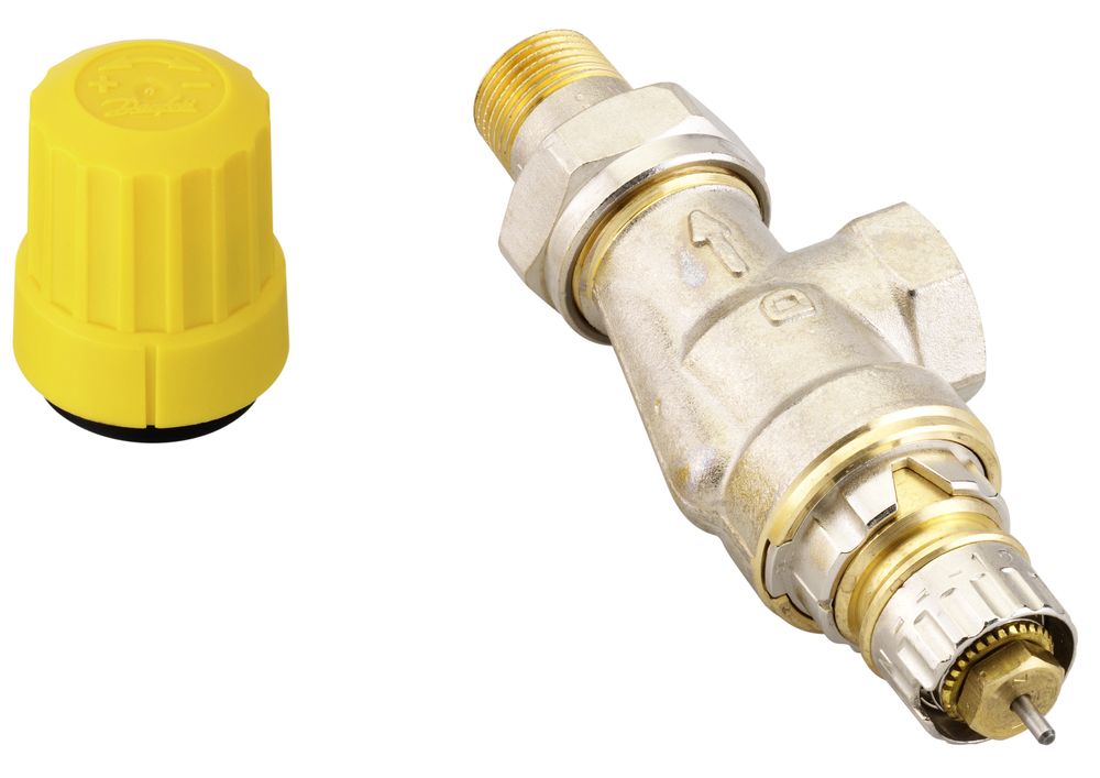 Danfoss Ventilgehäuse RA-UN 10 R 3/8, UK (Axial), Matt vernickelt, 013G3041