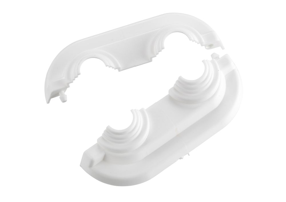 Danfoss Doppelrosette (PVC weiß) für Rohrd, 12-24mm, Abst, 50 mm, (5St,), 192H0161