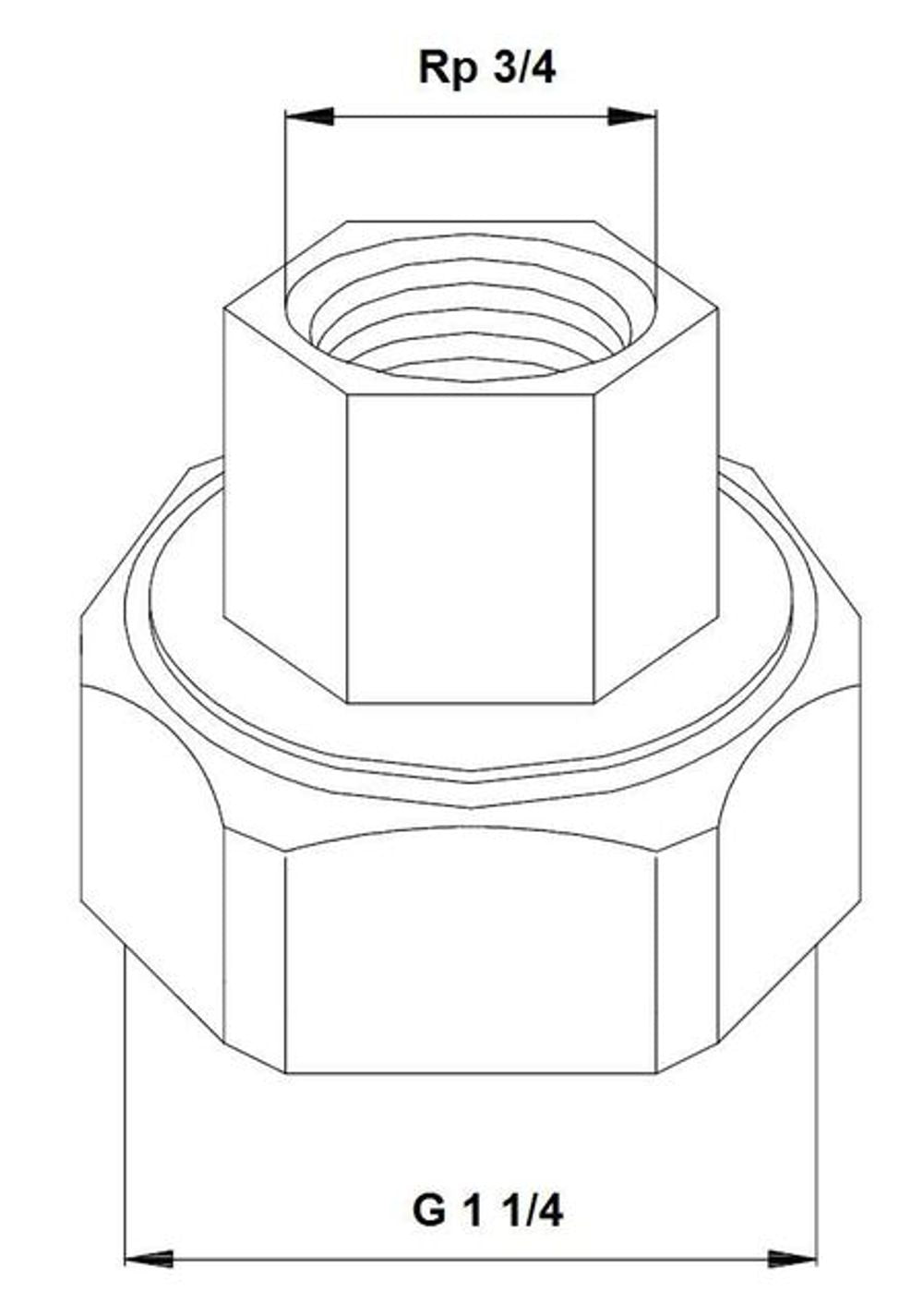 Grundfos Verschraubung 3/4" für Heizungspumpen 3/4", 525156