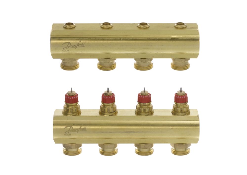 Danfoss FBH-Verteiler FHF-4 4 Kreise, ohne Durchflussanzeige, 088U0504
