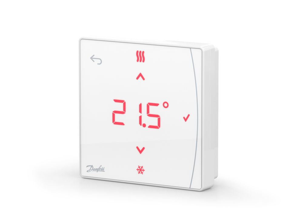 Danfoss Icon2 Zigbee Raumthermostat mit Display und Infrarot-Fußbodenfühler, 088U2122