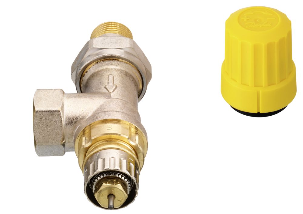 Danfoss Ventilgehäuse RA-UR 10 R 3/8, UK (Axial), Matt vernickelt, 013G3297