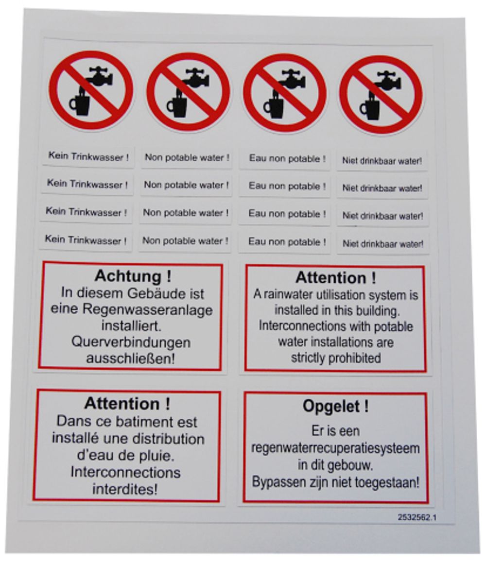 Wilo Beschriftungsset für Regenwassernutzung, 2518362