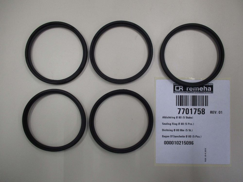 Remeha Dichtung Abgasrohr D 80mm (5x), 7701758