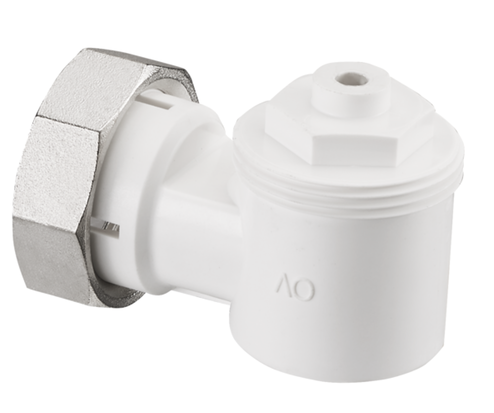 OVENTROP Winkeladapter für Ventil-HK Gewindeanschluss M 30x1,5, weiß, 1011450