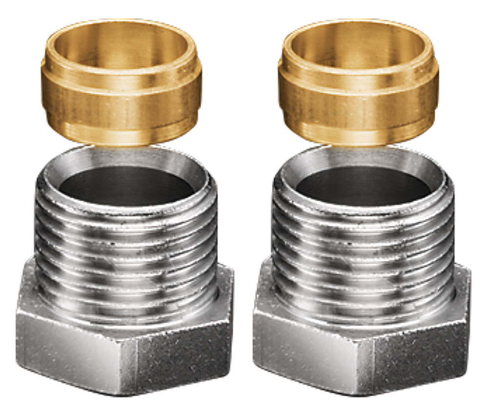 OVENTROP Klemmringverschraubung Ofix CEP für IG, metallisch dichtend für Verbindungsrohr, 2-fach, G 1/2 x 15 mm, 1016853