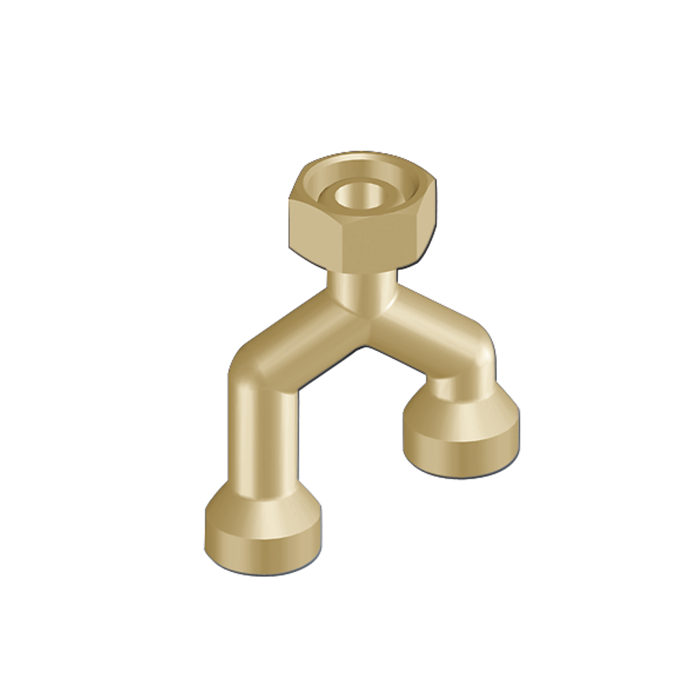 OVENTROP Duo-Anschlussstück für den Anschluss von zwei Heizkreisen, 1 x G 3/4 ÜM, 2 x G 3/4 AG, 1022655