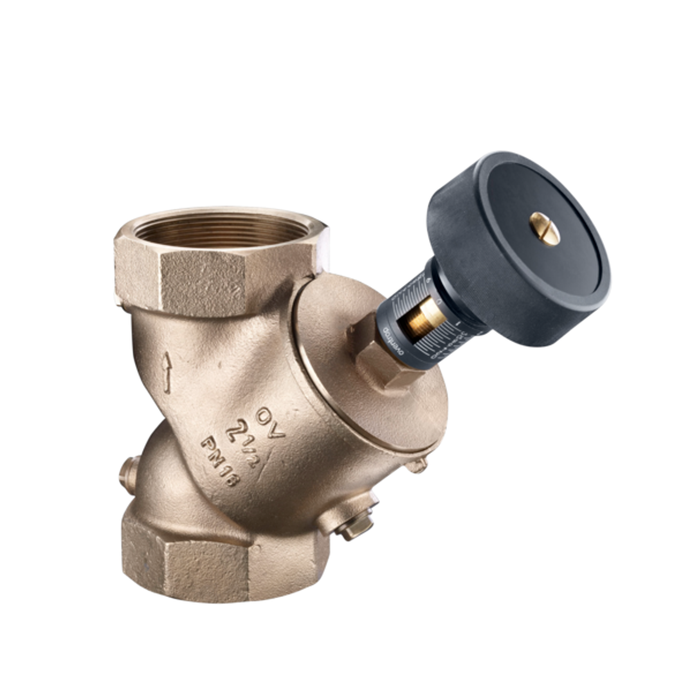 OVENTROP Strangregulierventil HydroControl VTR mit Innengewinde PN 25 DN 65, Rp 2 1/2, mit Blindstopfen, Rotguss, 1060120