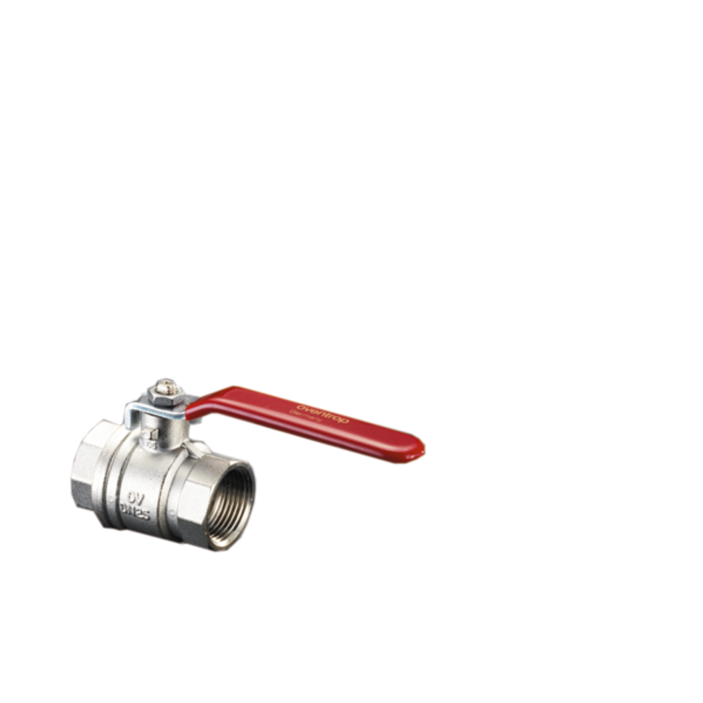 OVENTROP Kugelhahn mit Hebelgriff Optibal mit Innengewinde PN 16 DN 50, G 2, Messing, vernickelt, 1076016