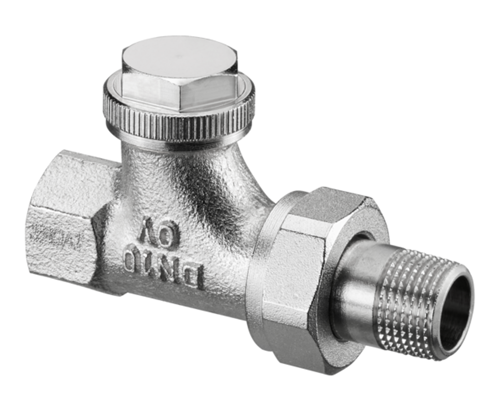 OVENTROP Rücklaufverschraubung Combi 3 Durchgang DN 10, R 3/8 x Rp 3/8, PN 10, Rotguss, vernickelt, 1090461