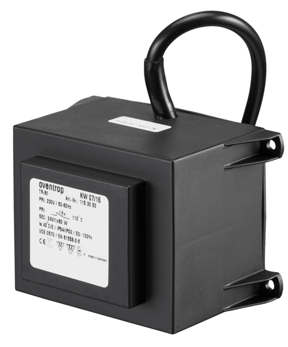 OVENTROP TR-80 Transformator zur Spannungsversorgung der DDC, Feldmodule, Relaismodule, Zirkulationsventile, Raummodule, Thermostate und Stellantriebe, Leistung 80 W, 1153053