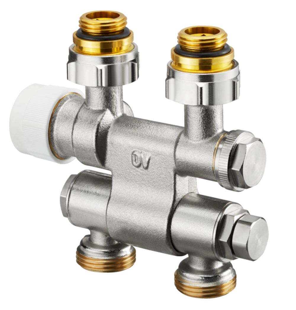 OVENTROP Anschlussarmatur Multiblock TFU Schwenkbar Ein-/Zweirohr, G 1/2 AG x G 3/4 Eurokonus, 1184035