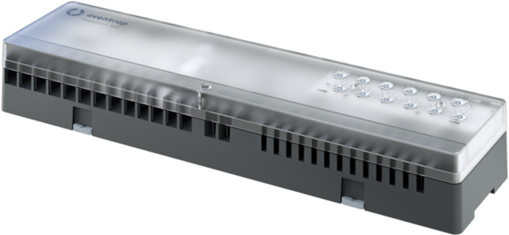 OVENTROP Anschlussleiste FloorCon F 300 mit adaptivem hydraulischen Abgleich für Flächenheizung mit Kanalzuordnung, Anschluss von bis zu 8 Raumthermostaten / 12 Stellantrieben, 230 V, 1400985