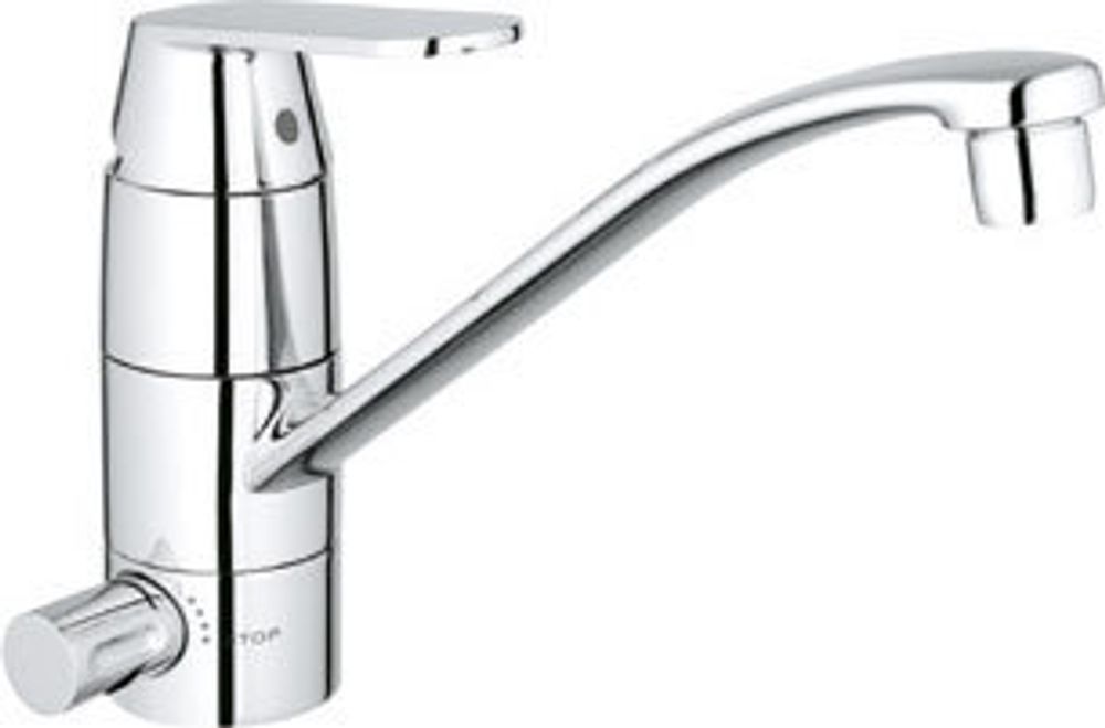 GROHE EH-SPT-Batterie Eurosmart C 31161 flacher Auslauf Absperrventil chrom, 31161000