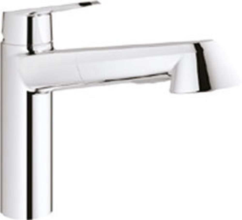 GROHE EH-SPT-Batterie Eurodisc C 32257_2 flacher Auslauf Spülbrause auszb. chrom, 32257002