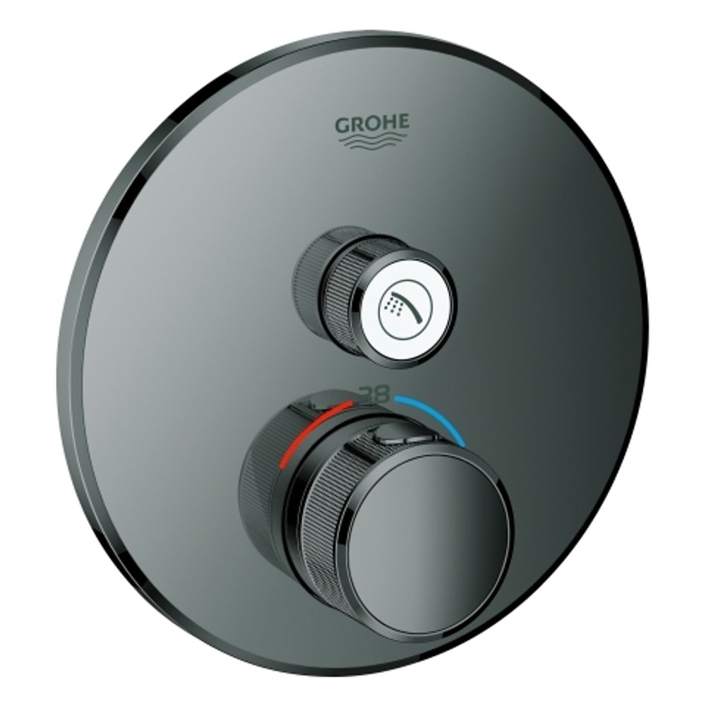 GROHE Thermostat Grohtherm SmartControl 29118 FMS rund 1 ASV hard graphite, 29118A00