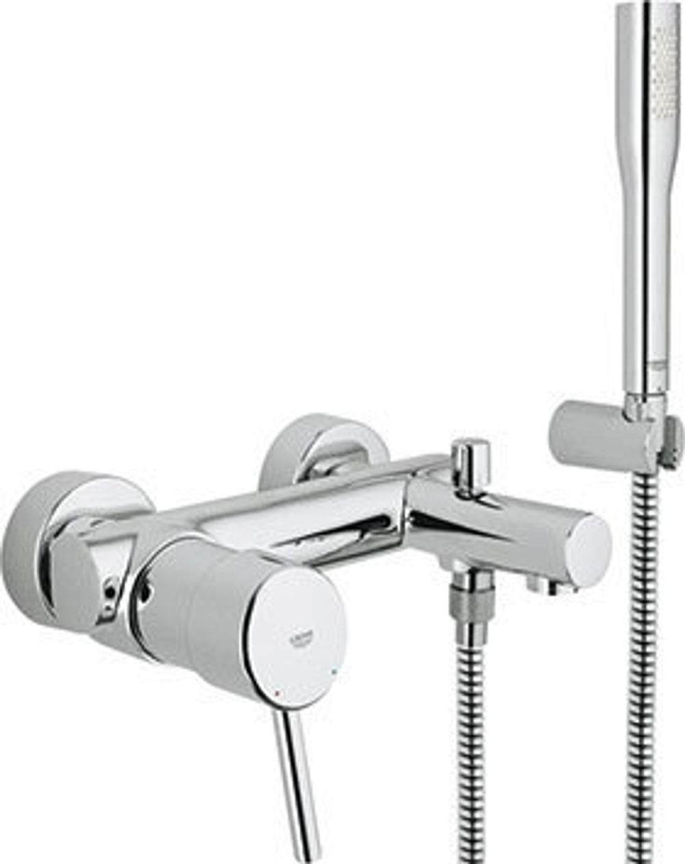 GROHE EH-Wannenbatterie Concetto 32212_1 Wandmontage mit Euphoria Brauseset chrom, 32212001