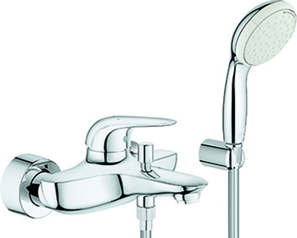 GROHE EH-Wannenbatt. Eurostyle 23729_3 mit Wandhalterset Hebel geschl. chrom, 2372930A