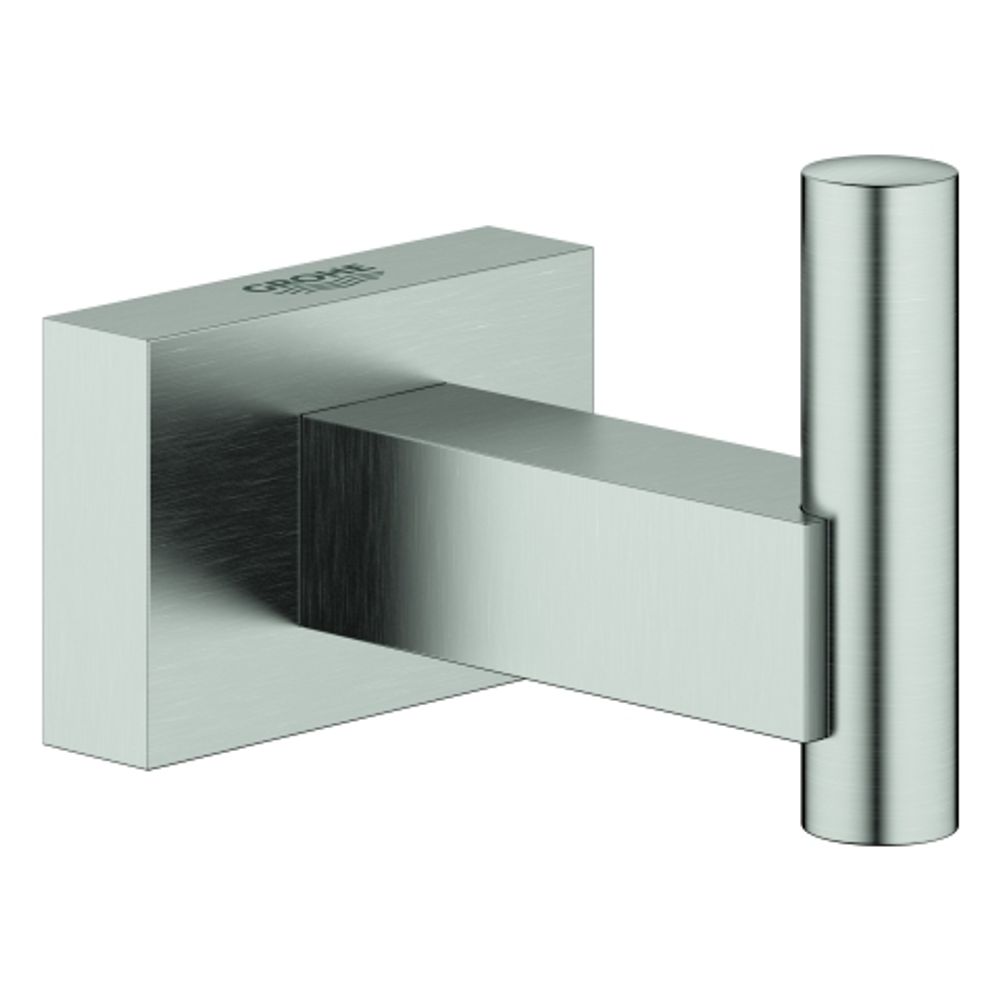 GROHE Bademantelhaken Essentials Cube 40511_1 Metall supersteel, 40511DC1