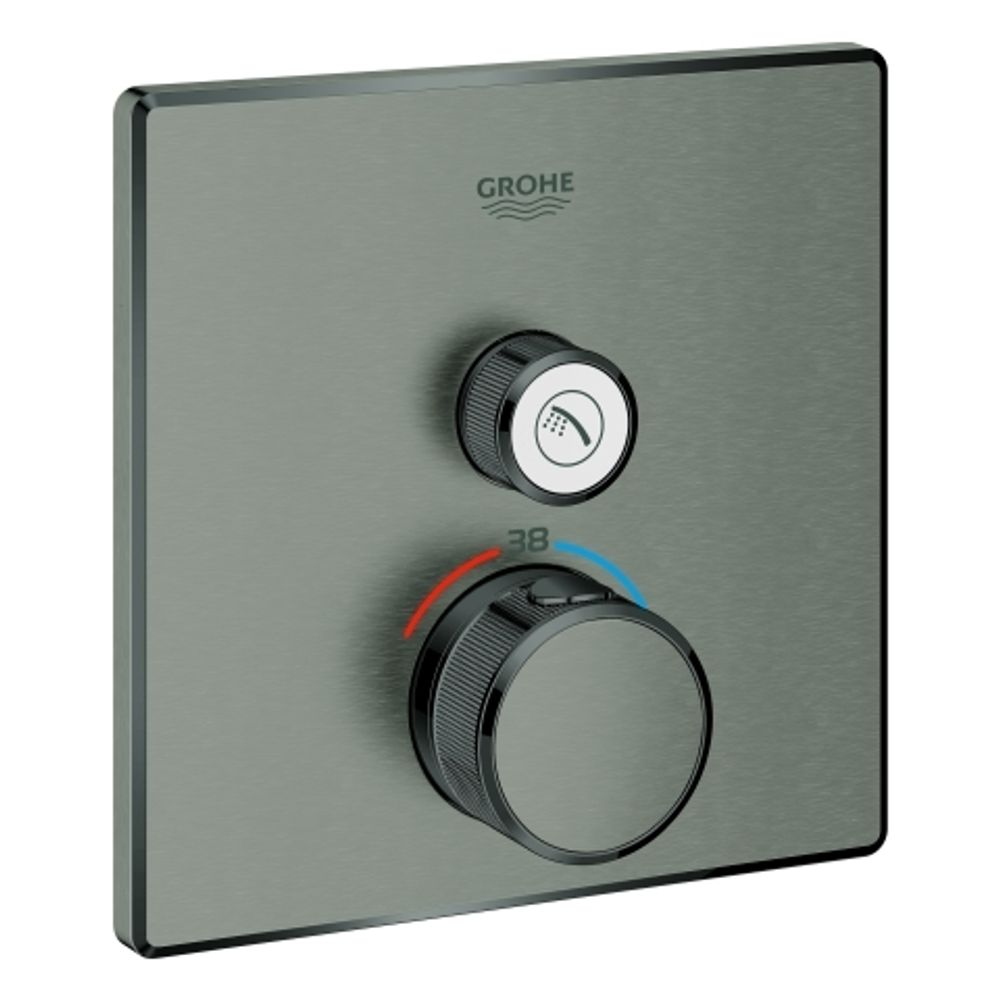 GROHE Thermostat Grohtherm SmartControl 29123 eckig FMS 1 ASV hard graphite geb., 29123AL0