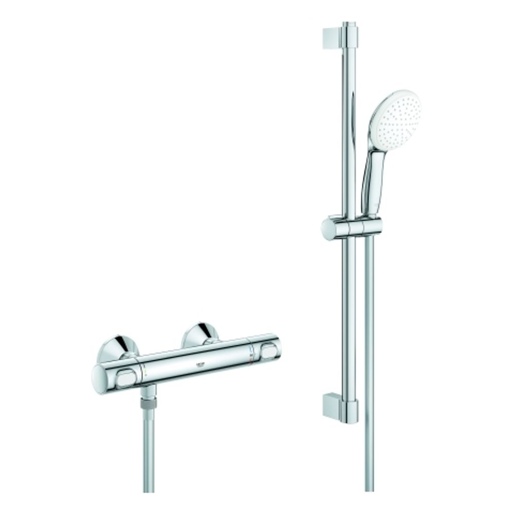GROHE THM-Brausebatterie Grohtherm 500 34796_1 mit Brausegarnitur 600mm chrom, 34796001