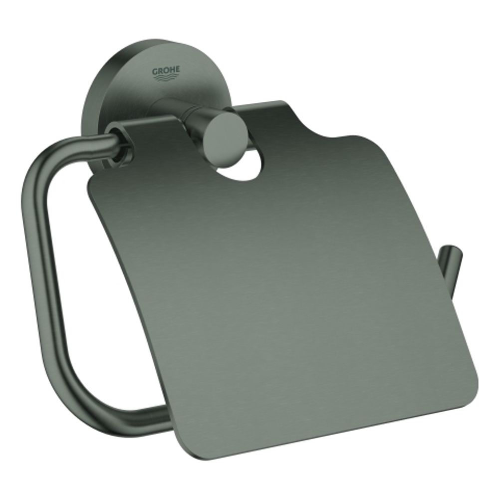 GROHE WC-Papierhalter Essentials 40367_1 mit Deckel hard graphite gebürstet, 40367AL1