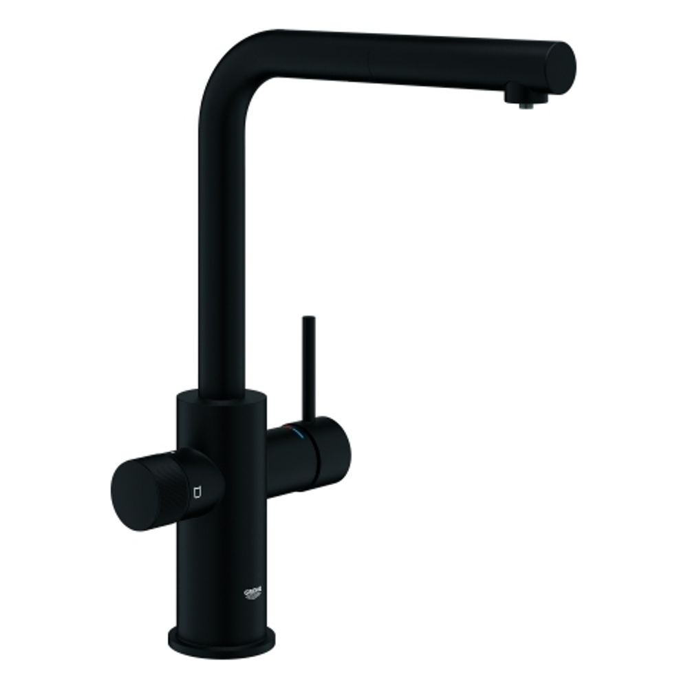 GROHE SPT-Batterie GROHE Blue Pure Minta 30590 L-Ausl. azb. Mous. phantom black, 30590KF0