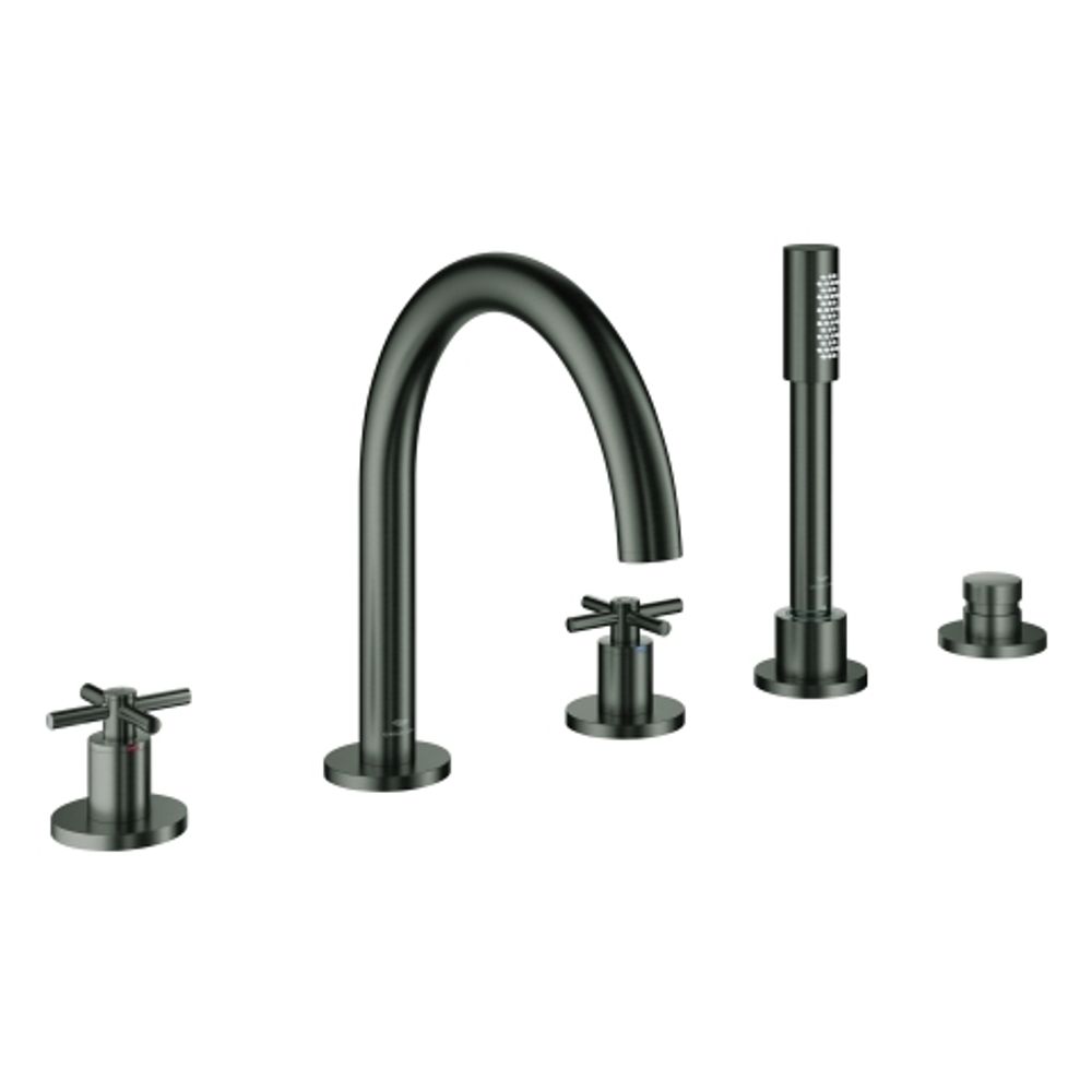 GROHE 5-L-Wannen-Kombin. Atrio 29408 FMS Kreuz-Griff hard graphite gebürstet, 29408AL0
